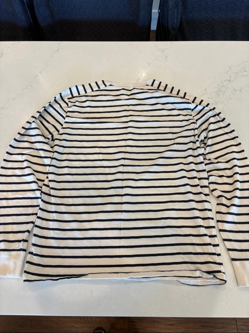 J. Crew Navy and White Striped Crew Neck Tee
